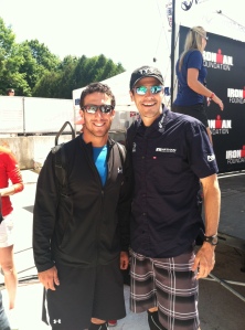 Enjoying a rest day before Ironman Lake Placid with the 2012 champion - Andy Potts.